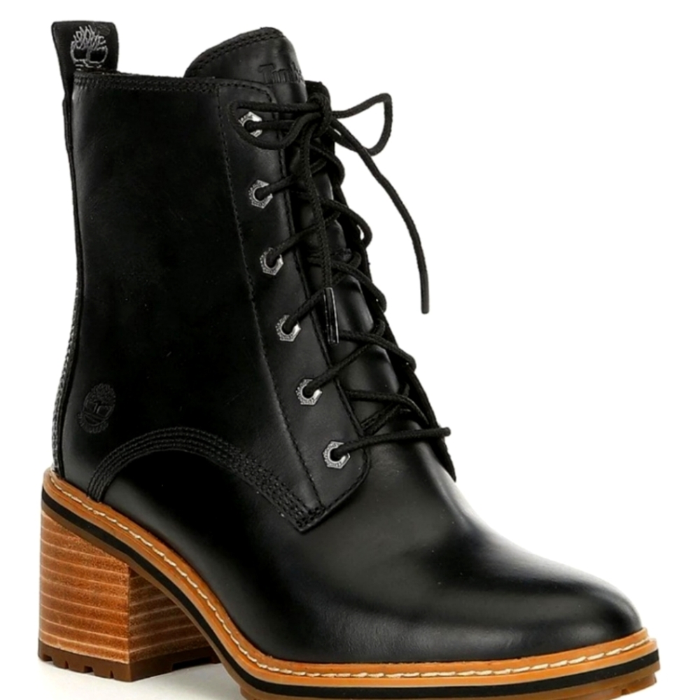 Timberland High Sienna Waterproof side zip stacked heel lace up Chelsea boots